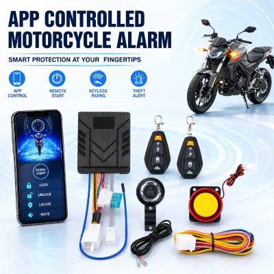 Smart Upgrade Bluetooth App Motorcycle Anti Theft Alarm PKE Keyless Entry One Button Start 125DB Security System