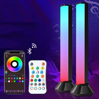 2022  Modern Designer Smart Dimmable Music Rhythm App LED Corner Floor Lamp Desktop RGB Atmosphere Light for Living Room
