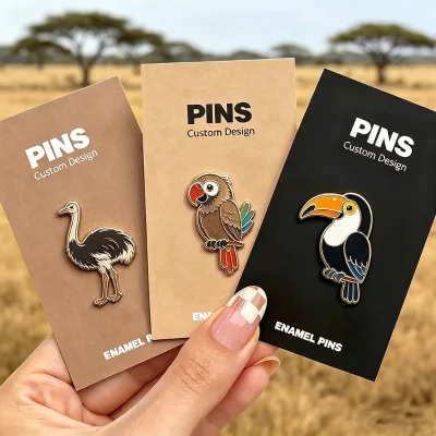 Manufacturer Custom Printed Metallic Animal Enamel Pins Modern Style Metal Crafts Safety Personalizados Cartoon Pin Brooch