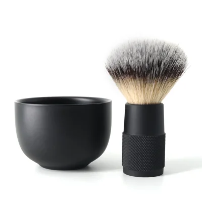 JDK Custom Logo Stainless Steel Shaving Kits Men's Gift Set Premium Synthetic Shaving Brush Set Shaving Brush and Bowl Set
