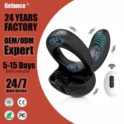 Remote-controlled 4-in-1 Penis Ring with 10 Vibration Modes 100% Waterproof for Adult Sexual Stimulation Delaying Ejaculation
