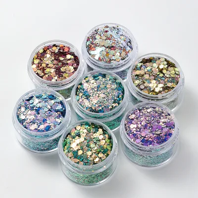 DIY Nail Art Decorations Body Face Glitter Powder Makeup Bulk Mixed Chunky Glitter Holographic Glitter Powder for Nails
