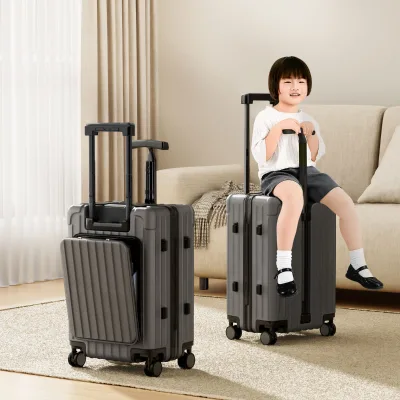 Wholesale Front Opening 20 24 26 Inch Kids Ride on Trolley Luggage Large Capacity Storage Family Business Outing Travel Suitcase