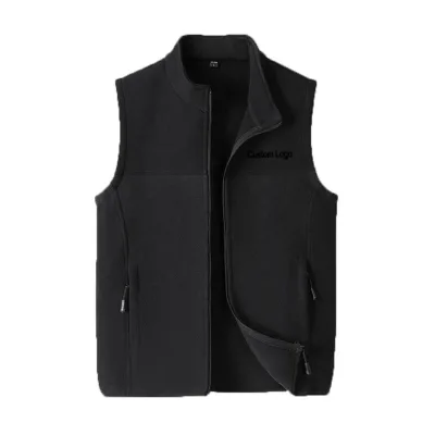 Factory Directly Wholesale Blank Sleeveless Jacket With Pocket Full Zip Polar Fleece Vest for Men