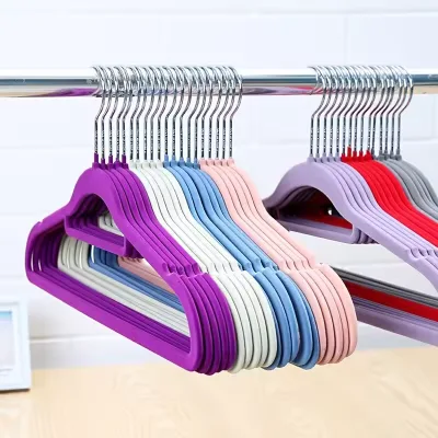 Bulk Custom 50 Pack Colorful Velvet Suit Hanger Hangers with Gold Hook