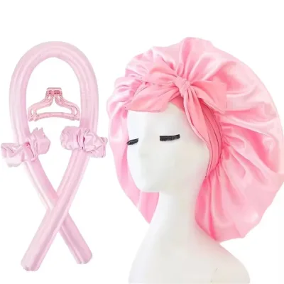 Heatless Hair Curler Blowout Heatless Curls Overnight No Heat Curling Rod Set with Silk Bonnet for Sleep in
