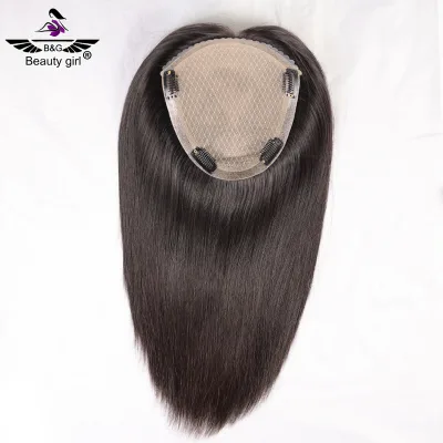 High Quality Russian Remy Human Hair Size 5X7 Long Length Hand Made Natural Silk Base Tape in Hair Topper