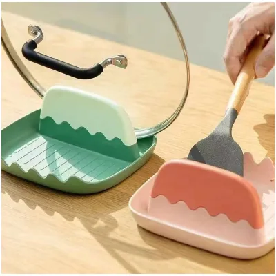 Kitchen Desktop Organizer Plastic Cooking Utensil Holder Spatula Holder Spoon Lid Rest Rack