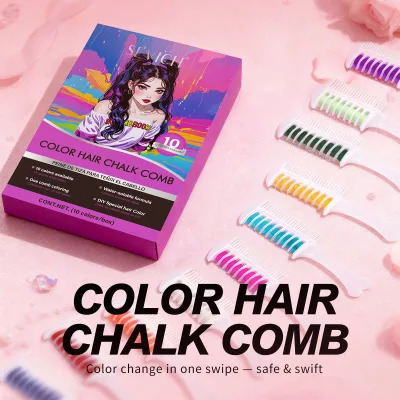 Reusable Washable Hair Chalk Comb Easy Coloring Temporary Hair Dye for Halloween Christmas