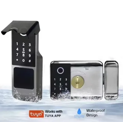 2025 New D SymbolTuya Wifi Smart Double Fingerprint & Digital Password Card Key App Controlled Electronic Door Lock