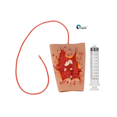 Wearable Ruptured Wound Fracture BleedingSimulator Kit With Syringe Silicone Trauma Skin Model for First Aid Hemostasis Dressing