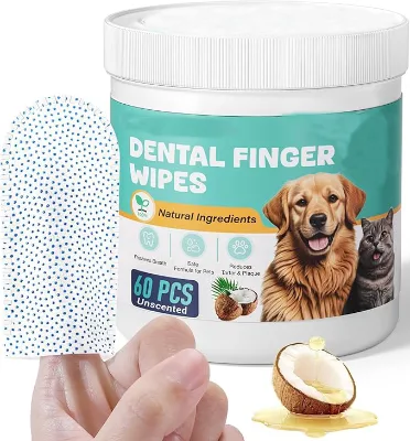 60pcs Soft OEM Dental Care Wet Wipes for Pets Teeth Cleaning Household Item for Pet Teeth Cleaning