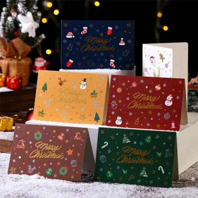 2024 Merry Christmas Greeting Card with Envelope Handwritten Blessing Invitation Decoration Party Supplies One Piece