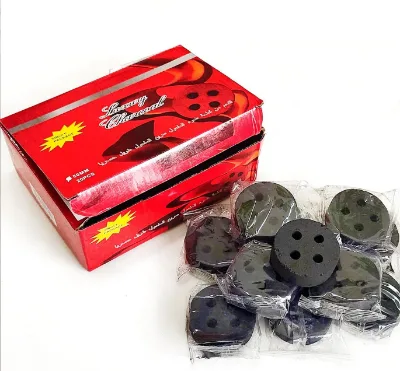 50mm Four Holes Round Quick Light Charcoal, Special Ignition Charcoal for Arabic Hookah/Tea Brewing, Factory Direct Supply
