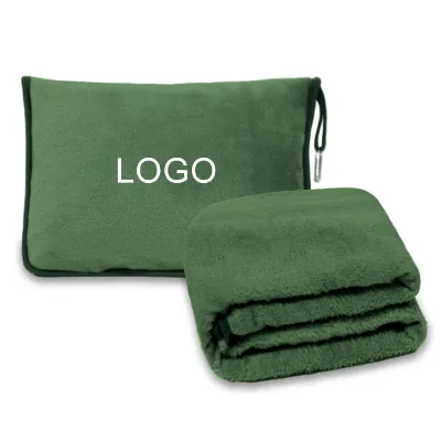 Backpack Strap Portable Woven Raschel Blanket Customizable Logo Luggage Sleeve Backpack Clip 2-in-1 Travel Blanket-Eco-friendly