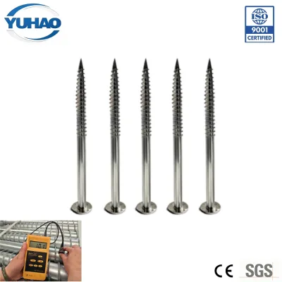 Q355B EN1090 1500mm 85μm Hot Dipped Galvanized Helical Ground Screw Piles for Construction Foundation/ Solar Mounting System