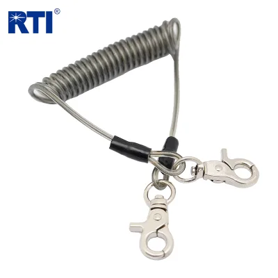 Wholesale Custom 20KG/44LB 1.3M Stainless Wire Strand Coil Lanyard with Swivel