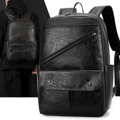 Leather Business Large Capacity Backpack