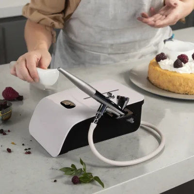 Small Gravity Spray Gun Compressor Portable Eco-Friendly for Nail Art Makeup Cake Decoration Model Painting Kit 2-15psi Pressure