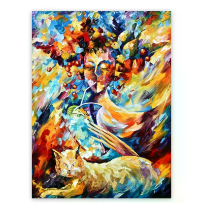 Home Decor African Art Painting Portrait Colorful Canvas Abstract African Oil Painting Wall Art Picture for Wall Decoration