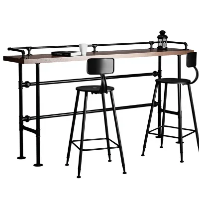 Industrial-style Minimalist Vintage Bar Table Wall-Adjacent Long High-Top Counter for Caf and Milk Tea Shop