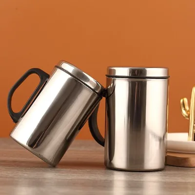 Customizable Stainless Steel Double Wall Insulated Tea Cup with Handle Eco-Friendly Boiling Water Safe for Outdoor Use