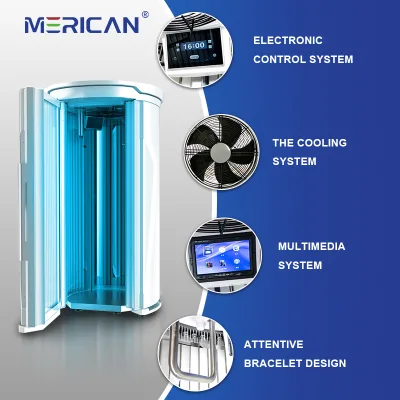 Wholesale Price F11 Sunbed Machine Vertical Tanning Cabin with Global Plug for Salon Gym Home