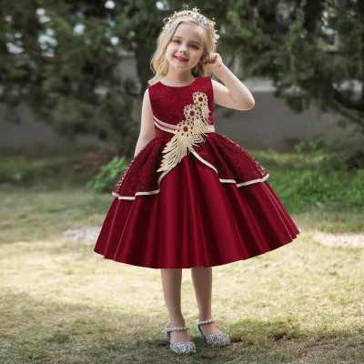 FSMKTZ High Quality Little Girls Sleeveless Lace Dress Wholesale Kids Clothes Children's Boutique Fashion Dresses