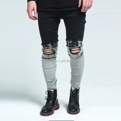 Men's Damaged Denim Trousers Ripped New Model Men Jeans Design
