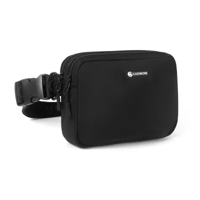 Coowone Fashionable Black Nylon Fanny Pack Waterproof Crossbody Dog Training Pouch for Mom Trending Pet Supplies
