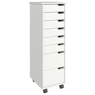 Bien Chest of Drawers Bedroom Tall Cabinet with 8 Drawers Storage Cupboard Freestanding White Dresser for Living Room