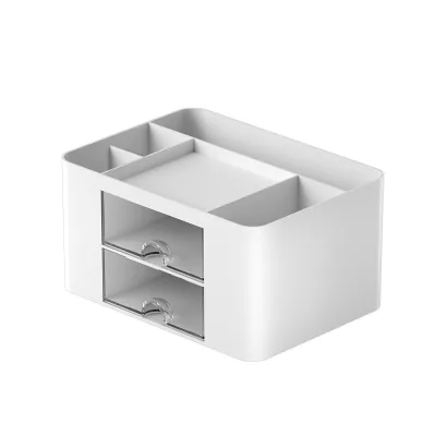 Multi-Functional Plastic Pen Holder Large Capacity Drawer Storage Box With Compartments Stationery Office Desk Ornaments