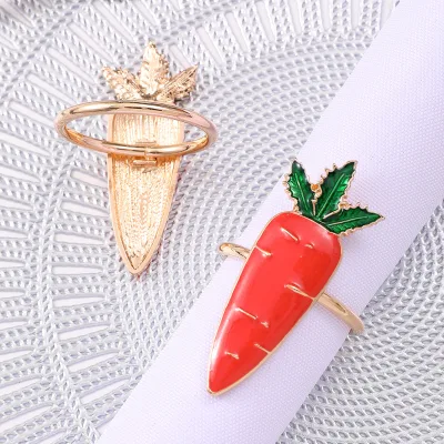 Zinc alloy Napkin Rings Carrot shaped Napkins Clasps Household Holiday Parties Hotels Holiday wholesale