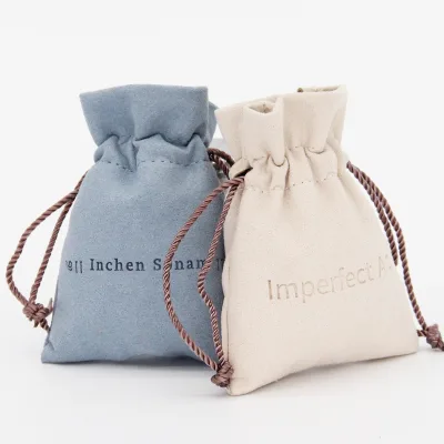 Low MOQ Custom logo Necklace Earring Jewelry Pouch Microfiber Jewelry Packaging Bag
