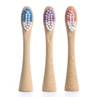 Wholesale Biodegradable Replaceable Bamboo Toothbrush Head for Soft Nylon Bristles Oral Cleaning
