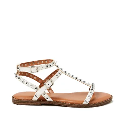 Women's Custom Flat Sandals Comfortable Strappy Fashion Gladiators with Studded Buckle Manufacturer's Summer Style