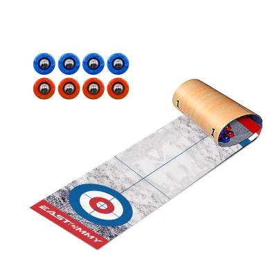 EASTOMMY Tabletop Games for Adults, Kids & Families, Curling Game 2 Sides Print