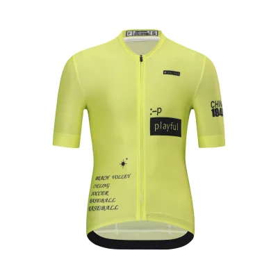 Unisex Summer Cycling Jersey Lightweight Four-Way Stretch Breathable Bike Sport Short Sleeve Top Reflective Trim Moisture