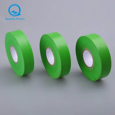 Manufacturer Fluorescent Solid Color Flagging Tape Non adhesive powder and Green restrictive barrier marking plastic tape