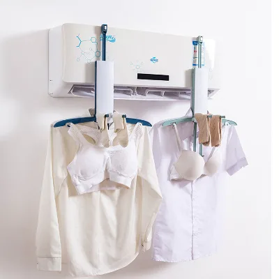 Telescopic Foldable Multi-functional Portable Air Conditioner Clothes Drying Rack for Travel Hotel Use