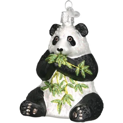 Festival Ornament Glass Craft Animal Design Decoration Panda Figurines Painted Outdoor Christmas Tree Ornament Eco-friendly