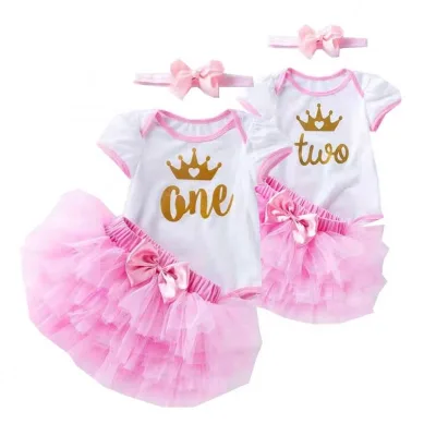 1 Year Baby Dress Princess Baby Tutu Dress Girls Toddler Kids Clothes Baby Baptism 1st First Birthday Outfits Vestido De Bebes