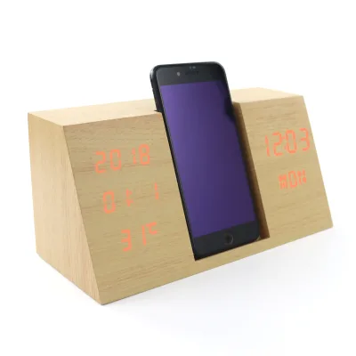 New Innovative Wireless Charger Desktop Digital Alarm Clock Wireless Charger Led Clock With Temperature