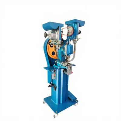 Industrial Double Head Automatic Curtain Botton Hole Eyelet Machine for Suitcase Banner Button Badge Maker Punch Press Machine