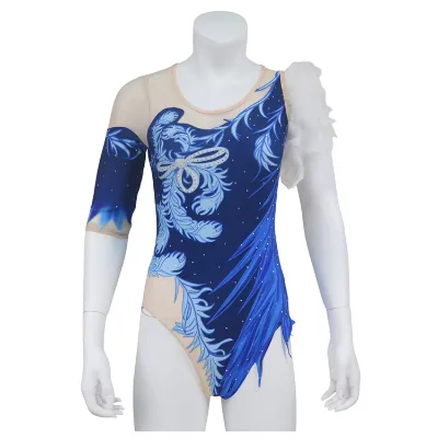 Hot Sales Short Sleeveless Rhythmic Gymnastics  Leotard Shiny Adult Gymnastics Leotards