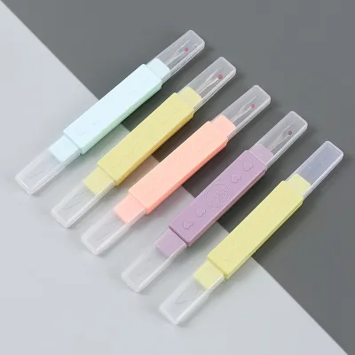 Practical Multifunctional Macaron Color Two In One Threader Seam Ripper for Sewing Cross Stitch Elderly Handcraft Use