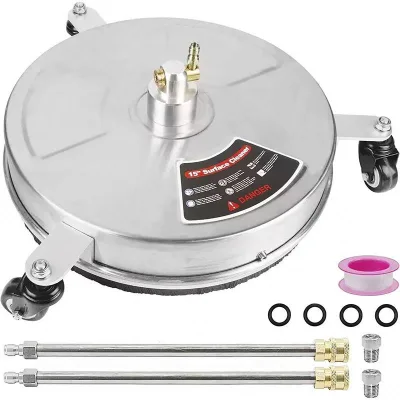 15\" Stainless Steel Housing Pressure Washer with 3 Wheels 1/4\" Quick Connector 4000 PSI Power Washer for Car Cleaning Tools