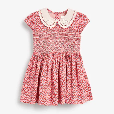New Design Spring Child Cute pink Short Sleeve Cloth Toddler Baby Girl Sweet Gather Lace Flower Custom Birthday Party Dresses