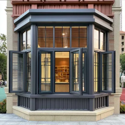 Sunnysky Thermal Break Aluminum Bay Window NFRC Certified Triple Glazed Low E Profile Apartment Commercial Property Window