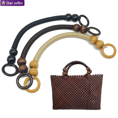 Crochet Bag Handle Wood Bead Purse Strap Nylon Rope Handle Handbag Plastic Wooden Handle D Carry Suitcase Leather Handle Replace